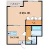 第1年見マンション 1DKの間取り