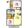 レモンテラス 2LDKの間取り