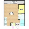 吉國コーポ 1Rの間取り