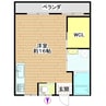 吉國コーポ 1Rの間取り