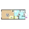 コーポリブ 1DKの間取り