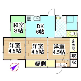 間取図 竹之内貸家（二之方2688-6）