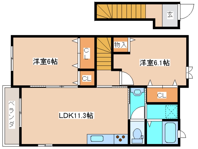 間取図 フィオーレライツ早鈴Ⅰ、Ⅱ