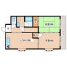 サンシティハイツワタヤ 2LDKの間取り