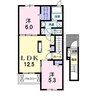 トゥインクルA、Ｂ（大東） 2LDKの間取り