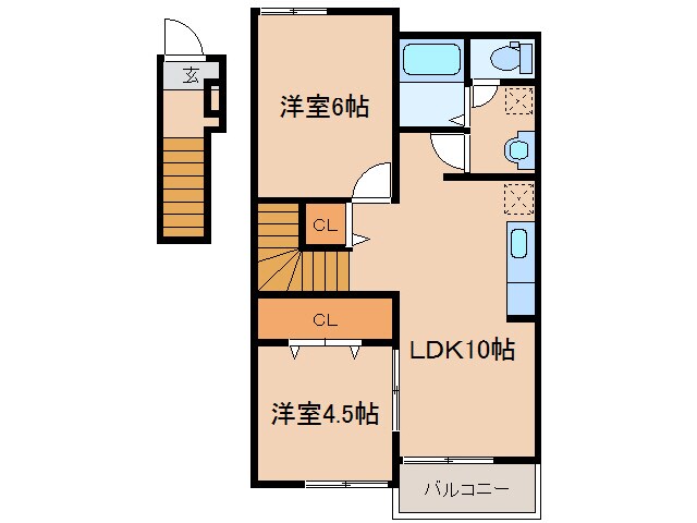 間取り図 日豊本線/都城駅 徒歩31分 2階 築20年