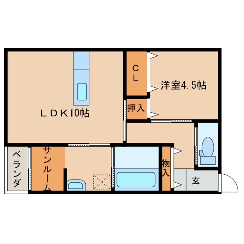 間取図 日豊本線/都城駅 徒歩28分 1階 築5年