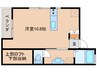 ラパン郡元D棟 1Rの間取り