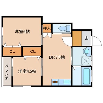 間取図 クレール乙房Ⅱ