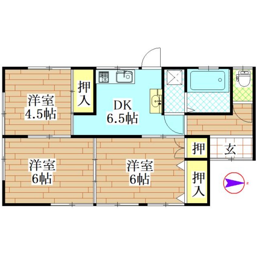 間取図 梅北貸家（郡元）