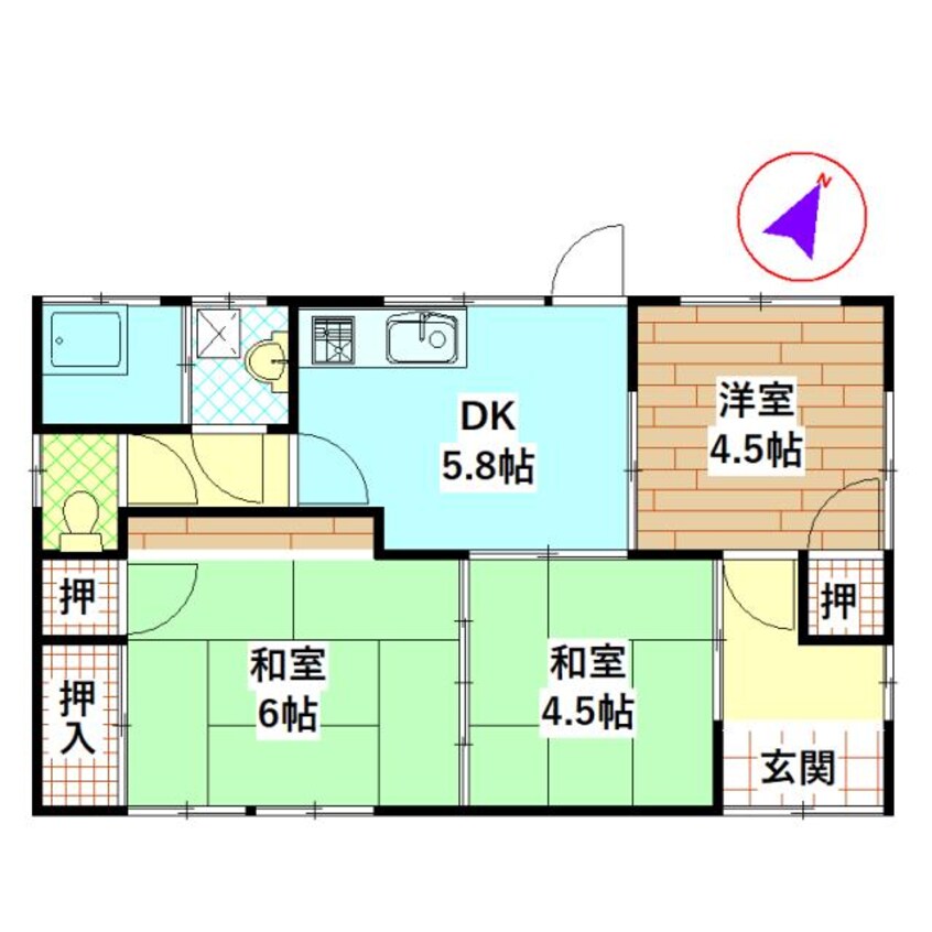 間取図 財部蓼池貸家