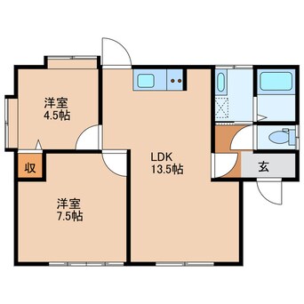 間取図 竹之内三股貸家