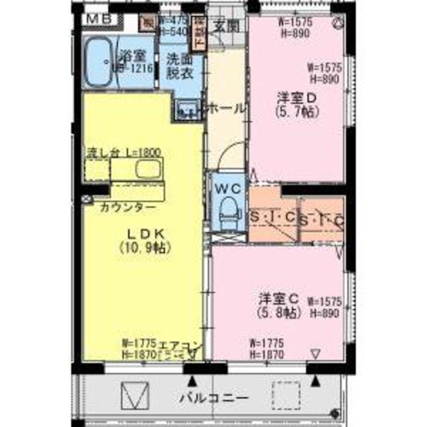 間取図 セブン・セブン都北