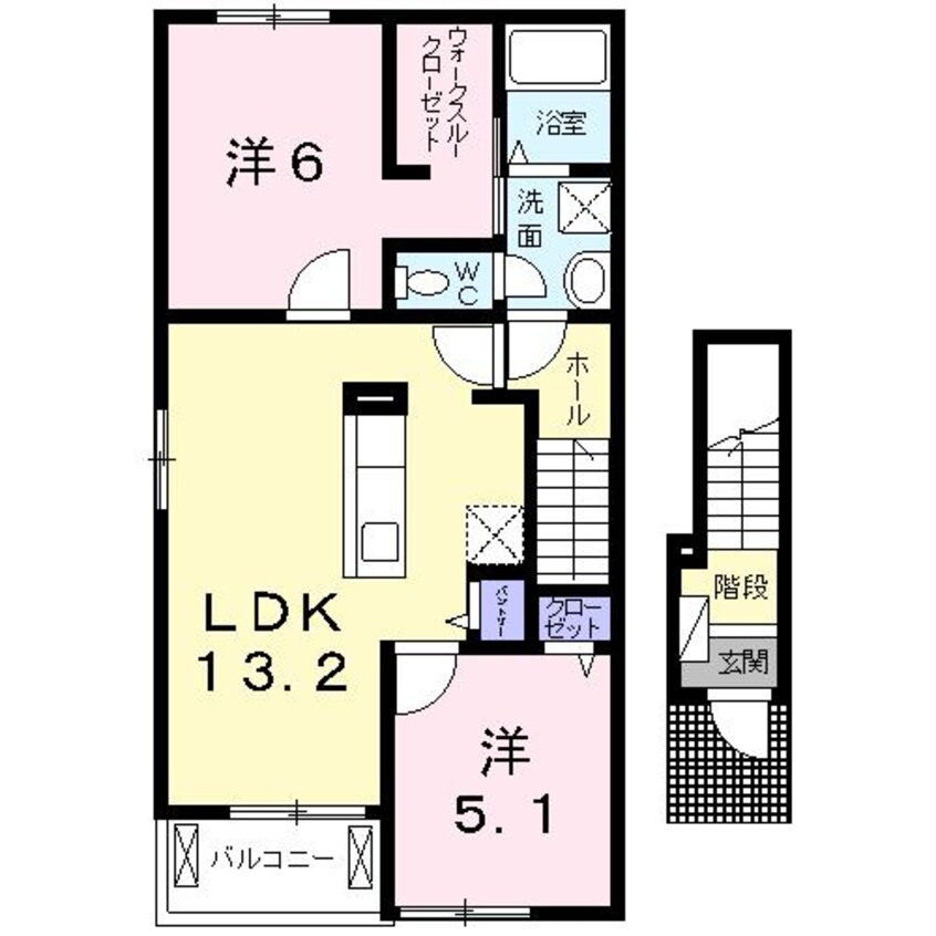 間取図 カルム・ルシエル横尾