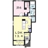 カルム・ルシエル横尾 1LDKの間取り