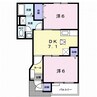 ビップハイツ　M-1 2DKの間取り