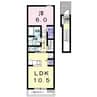 インプレス三芳 1LDKの間取り
