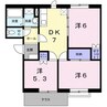 スターダスト森町A 3DKの間取り