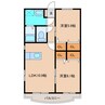 はなみずきⅡ番館 2LDKの間取り