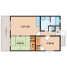 パルジュ鶴崎 2LDKの間取り