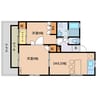 サングレイス横尾A棟 2DKの間取り