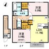 セントセシリア 2LDKの間取り