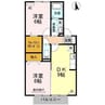 グリーンティアラB 2DKの間取り
