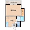 緒方ビル 1Kの間取り