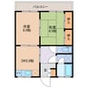 清友ビルB棟 2DKの間取り