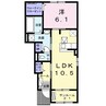 プレミアム23番館 1LDKの間取り
