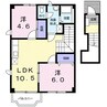 MAJESTY　2 2LDKの間取り