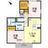 コルシェーヌ 2LDKの間取り