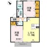 コルシェーヌ 2LDKの間取り