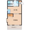 アルファー中島 1DKの間取り