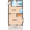 アルファー中島 1DKの間取り