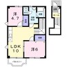 PALACIO INO A棟 2LDKの間取り
