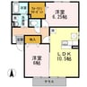 CASA明治北　B 2LDKの間取り