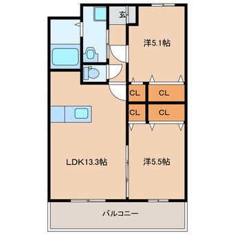 間取図 Bliss大在