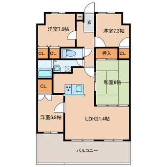 間取図 コスモシティ森町