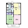 ゼスト大津 2DKの間取り