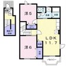 リバーハイムA 2LDKの間取り