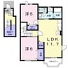 リバーハイムA 2LDKの間取り