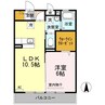 セジュール参番館 1LDKの間取り
