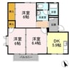 ボヌール羽屋D 3DKの間取り