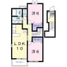 パルコート 2LDKの間取り