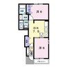 ヴィラＳＨＩＭＩＺＵ　Ｂ 2DKの間取り