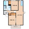 プラスパ高畑 2LDKの間取り