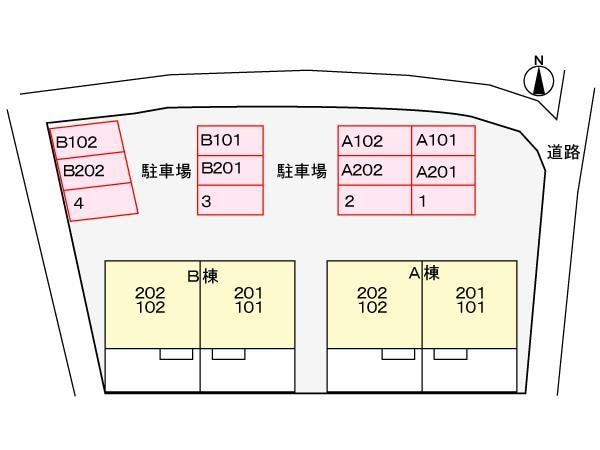 駐車場配置図 シャレーハイツ森町B
