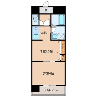 間取図 パレ・ドール萩原