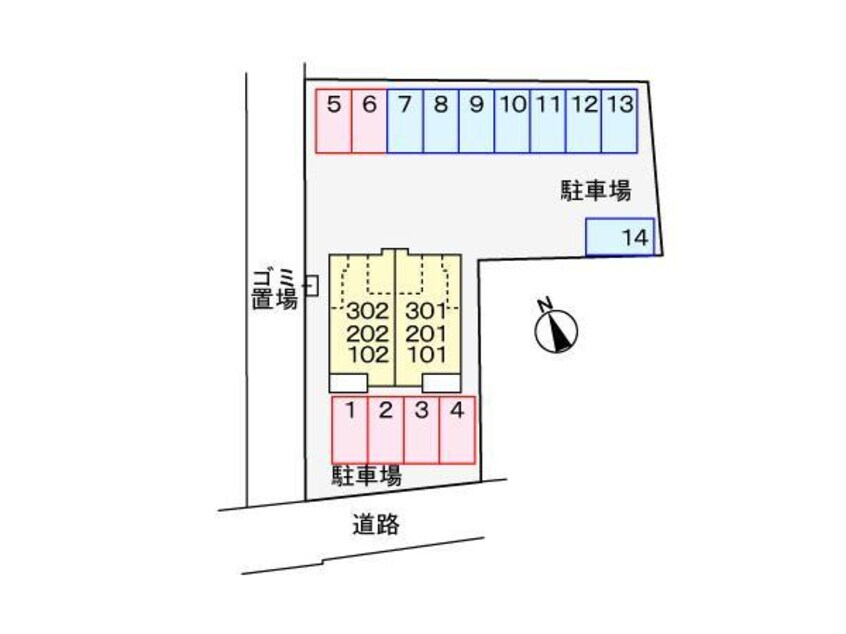 駐車場配置図 クレール片島5番館